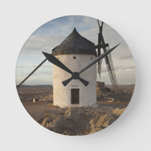 Consuegra, antique La Mancha windmills 7 Round Clock