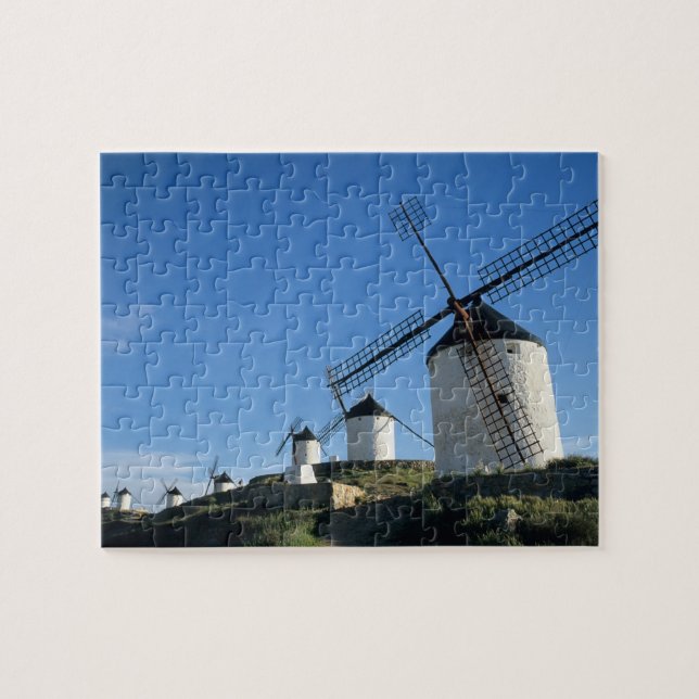 Consuegra, La Mancha, Spain, windmills 2 Jigsaw Puzzle (Horizontal)