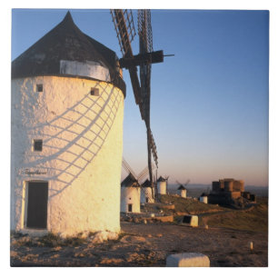 Consuegra, La Mancha, Spain, windmills Ceramic Tile