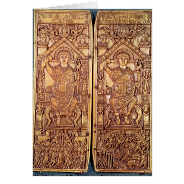 Consular diptych Anastasius  carved (Front)