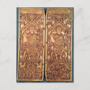 Consular diptych Anastasius carved Postcard