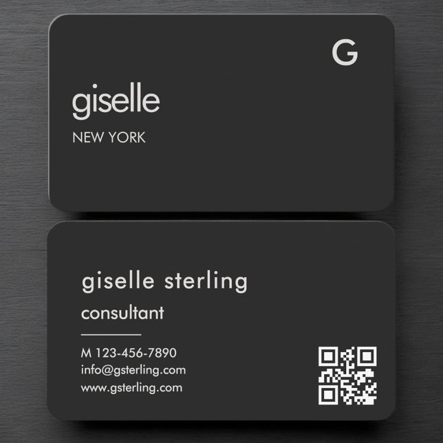 Consultant Black QR Code Business Card (Creator Uploaded)