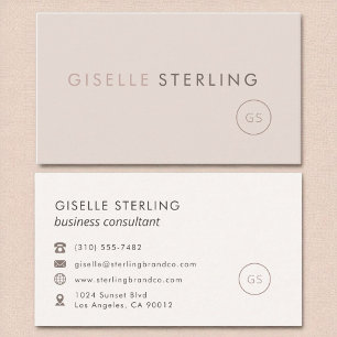 Consultant Blush Pink Beige Minimalist Luxury Business Card
