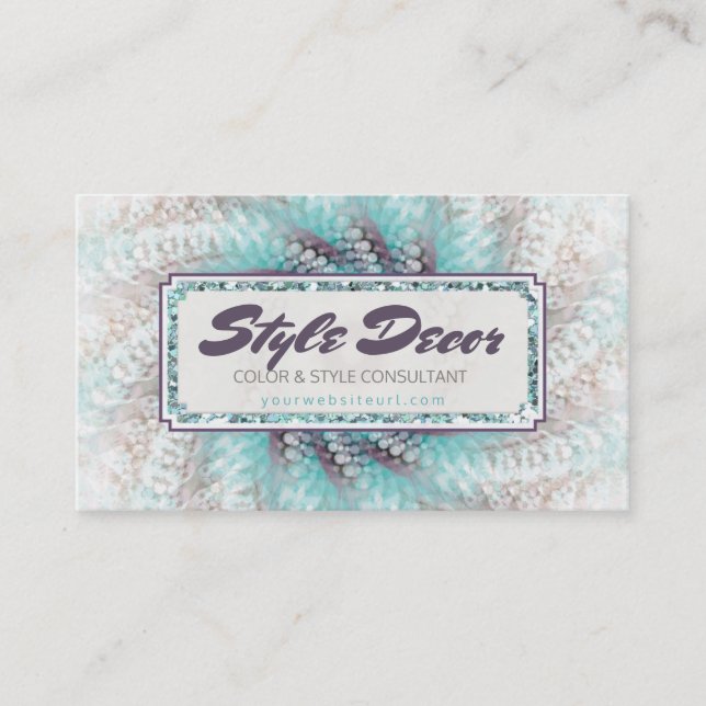 Consultant Business | Aqua Purple Abstract Swirl Business Card (Front)