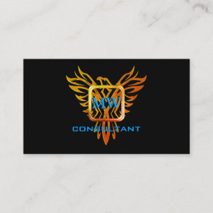 Consultant, Flame Frame and Phoenix, Black Business Card