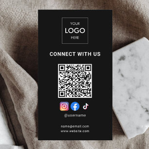 Consultant Logo Modern Black QR Code Business Card