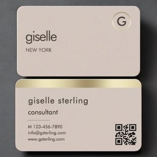 Consultant Neutral Gold QR Code  Business Card
