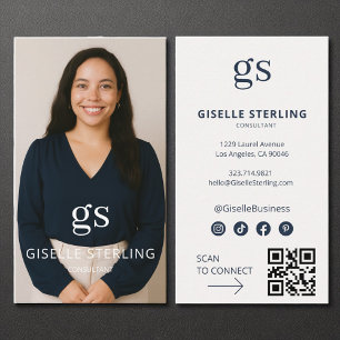 Consultant Photo Social Media QR Code Modern Business Card