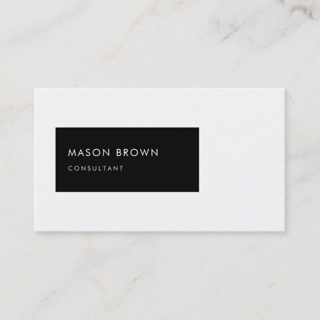 Consultant Profi Modern Black Rectangle Business Card (Front)