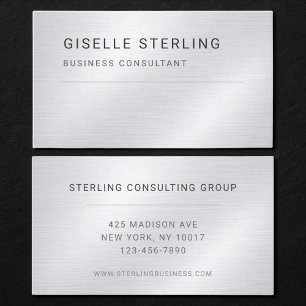 Consultant Silver Metallic Professional Business Card