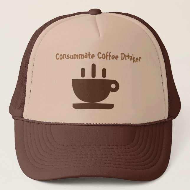 Consummate Coffee Drinker Brown  Trucker Hat (Front)