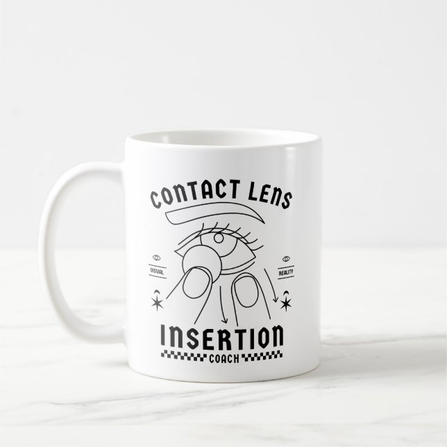 Contact lens insertion coach coffee mug (Left)