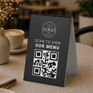Contactless Menu Table QR Code Sign