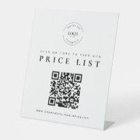 Contactless Price List QR Code Business logo