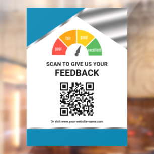 Contactless QR Code Customer Feedback Blue