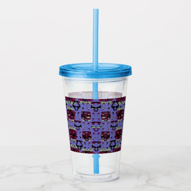 Contained Sky Flame Roses Acrylic Tumbler (Front)