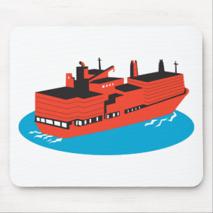 container cargo ship retro mouse pad