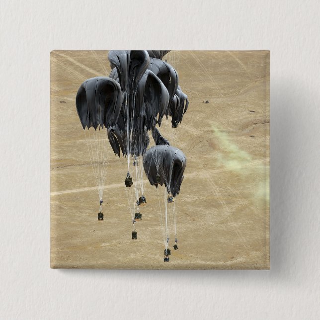 Container delivery system bundles parachute 15 cm square badge (Front)