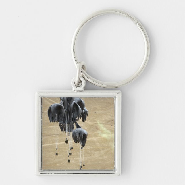 Container delivery system bundles parachute key ring (Front)