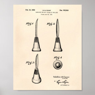 Container For Nail 1952 Patent Art Old Peper Poster