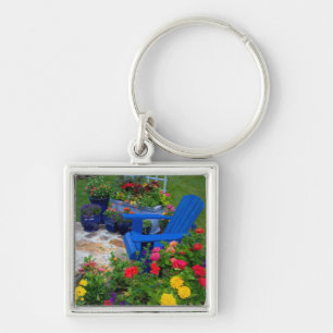 Container Garden design with blue chair in our Key Ring