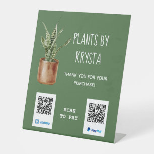 Container Plant Customisable QR Code Payment Pedestal Sign