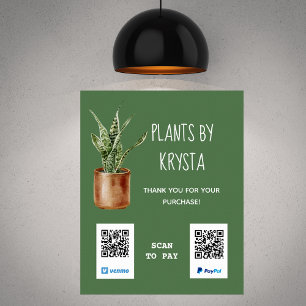 Container Plant Customisable QR Code Payment Poster