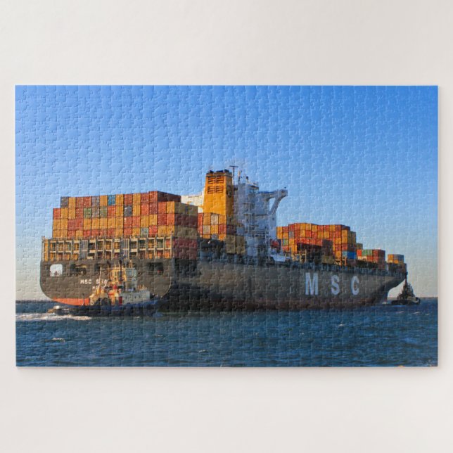 Container ship and tugs: MSC Shanghai Jigsaw Puzzle (Horizontal)