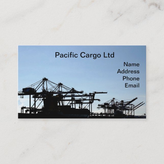 Container Shipping Cranes in Industrial Port Business Card (Front)