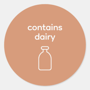 Contains Dairy – Terracotta Round Ingredient Label