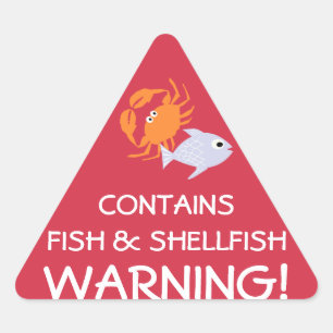Contains Fish Shellfish Allergy Alert Stickers