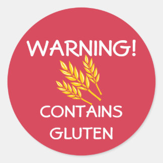Contains Gluten Food Allergy Alert Red Classic Round Sticker