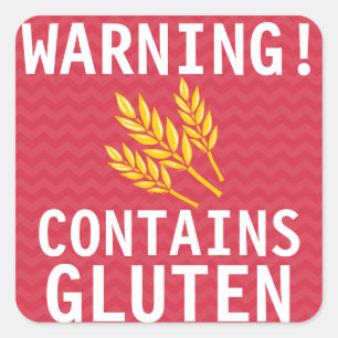 Contains Gluten Food Allergy Alert Stickers