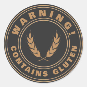 Contains Gluten Food Allergy Alert Stickers