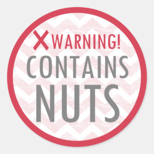 Contains Nuts Food Allergy Alert Stickers