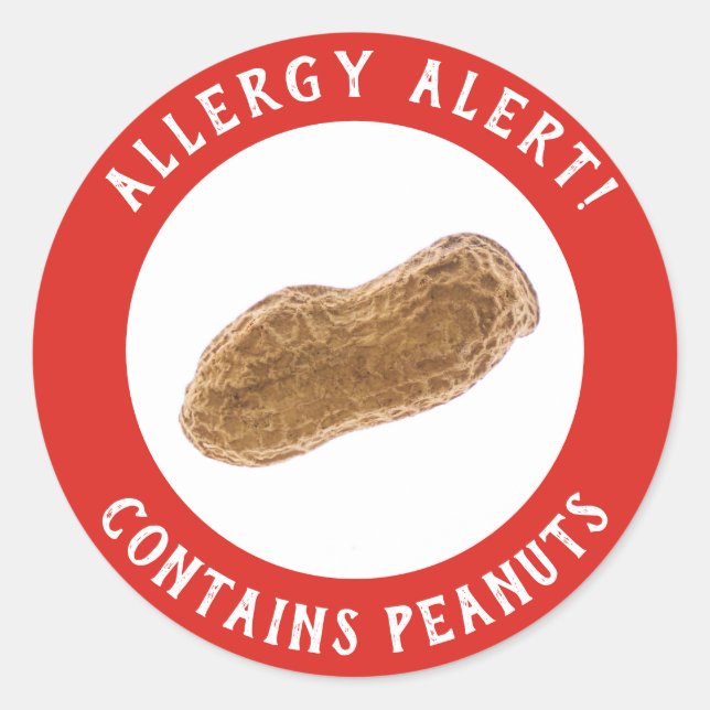 Contains Peanuts Warning - Allergy Alert Classic Round Sticker (Front)