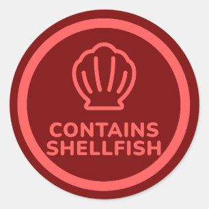 Contains Shellfish Fish Allergies Food Warning  Classic Round Sticker