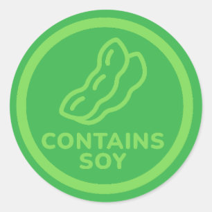 Contains Soy Warning Allergy Food   Classic Round Sticker