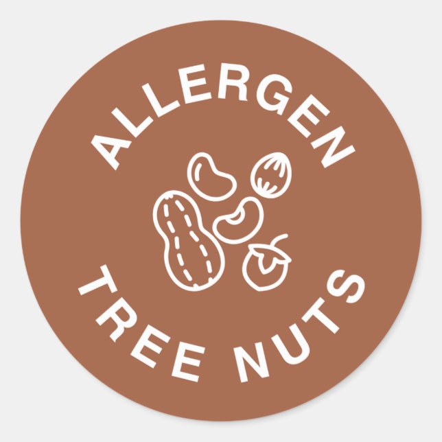 Contains Tree Nuts - Food Allergy Warning Classic Round Sticker (Front)