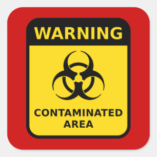 "Contaminated Area (Biohazard) Square Sticker