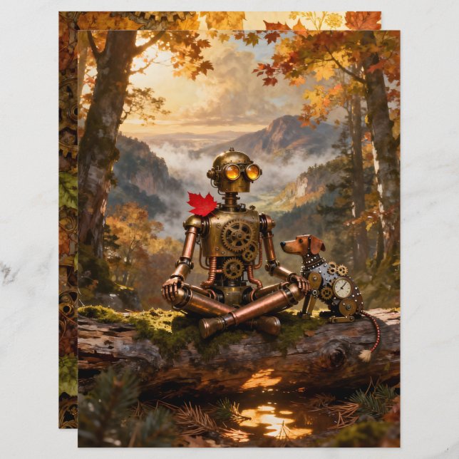 Contemplating Nature Scrapbook Paper (Front/Back)