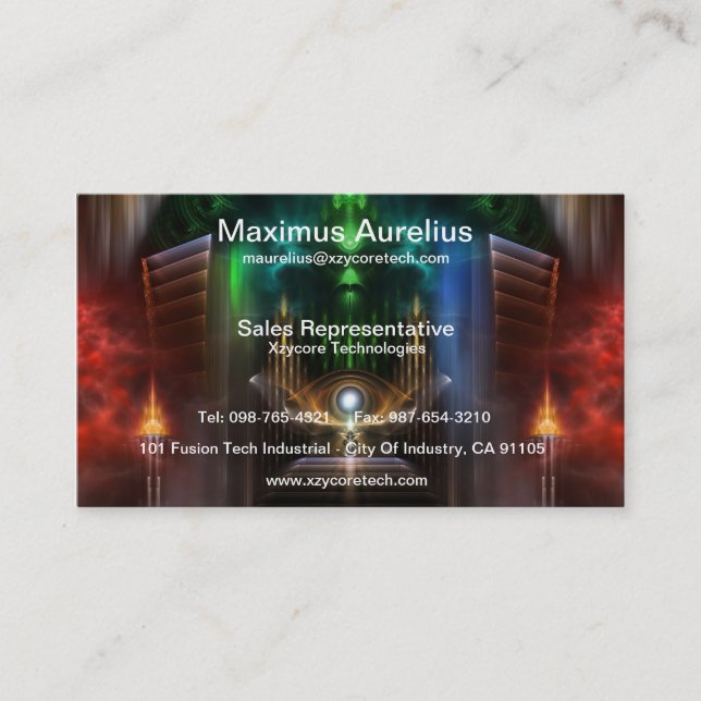 Contemplating Oz Fractal Art Business Card (Front)