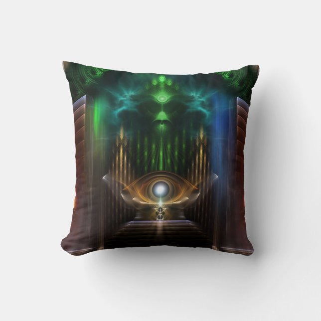 Contemplating Oz Fractal Art Decorative Pillow (Front)