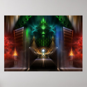 Contemplating Oz Fractal Art Wall Poster