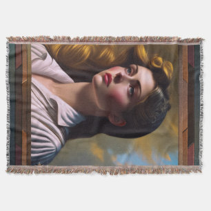 Contemplating The Future AI Concept Art by Xzendor Throw Blanket