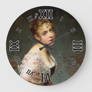 Contemplation by Eugene de Blaas Large Clock