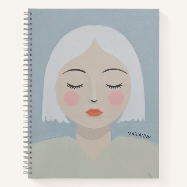 Contemplation - Minimalist Portrait Notebook (Front)