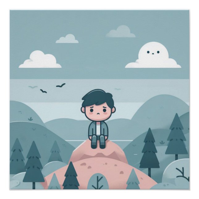 Contemplation on a Hill Poster (Front)