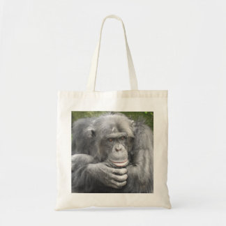 Contemplative Chimpanzee Tote Bag