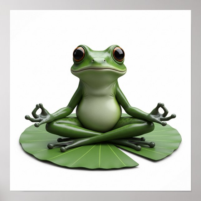 Contemplative Frog Graphic Poster (Front)